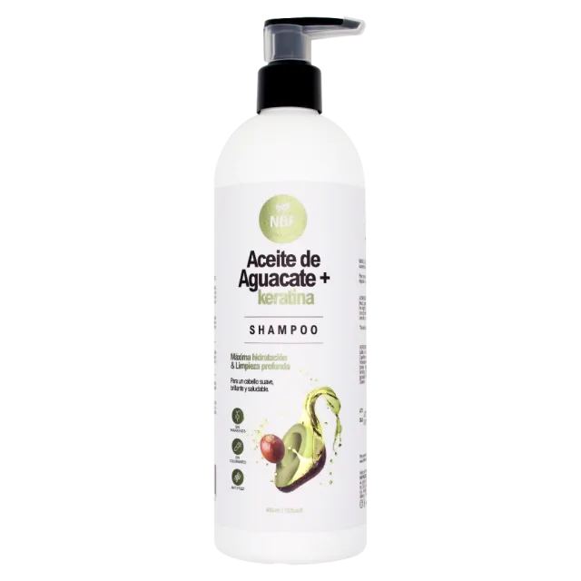 SHAMPOO CON ACEITE DE AGUACATE Y KERATINA (NBF) 410 M