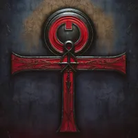 Black - Red Ankh