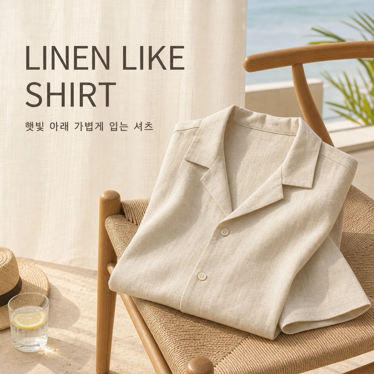 린넨 라이크 반팔 셔츠 상품 배너