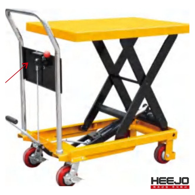 희조 테이블리프트 수동 테이블 리프트 (레버/버튼/밸브 하강·접이식, 150-1000kg) (HJ-LT) 2