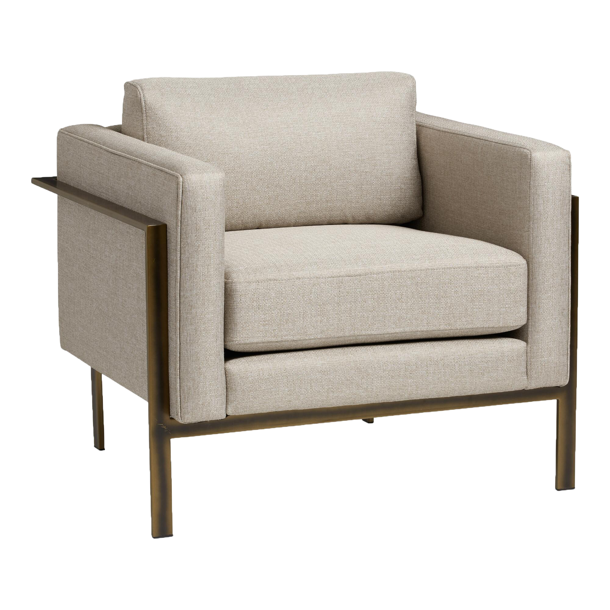 Bronze Metal And Taupe Nicklas Upholstered Chair