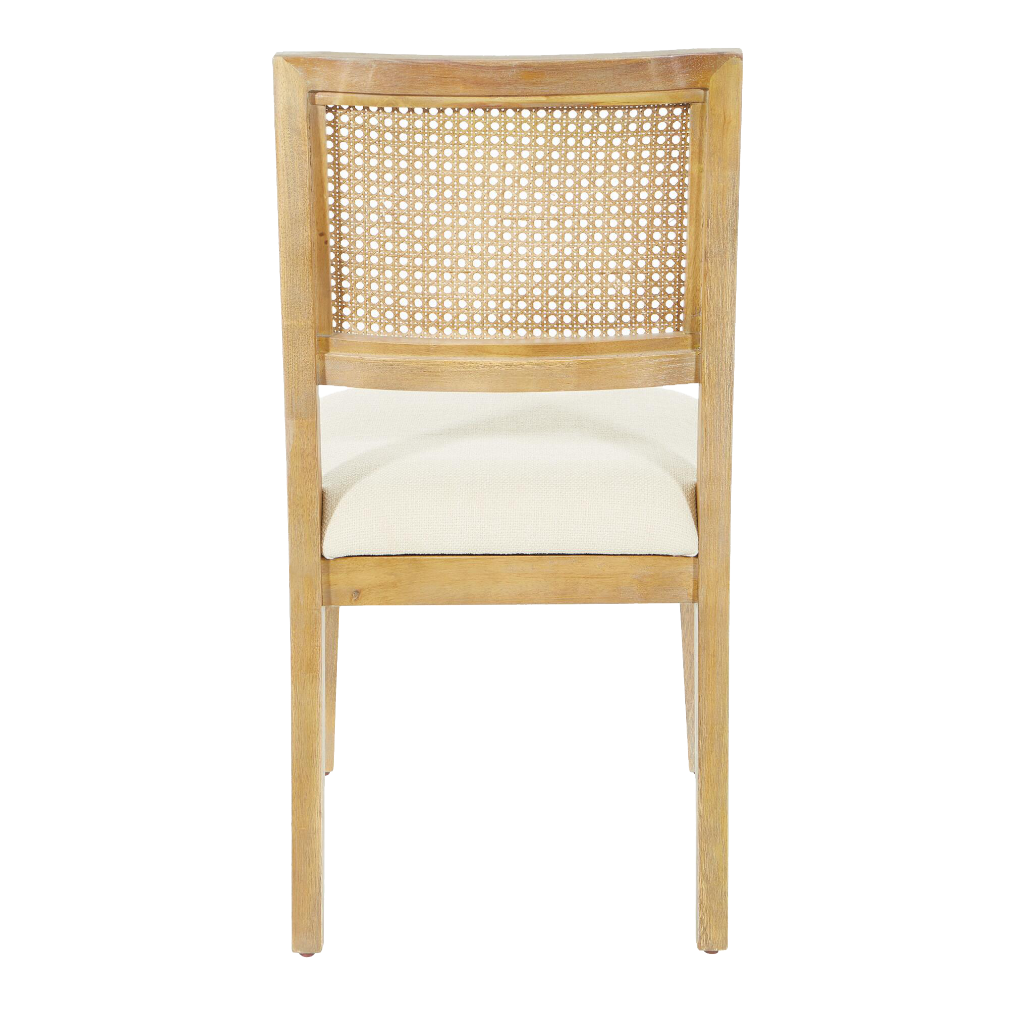 Jakob Wood And Linen Cane Back Dining Chair Set Of 2