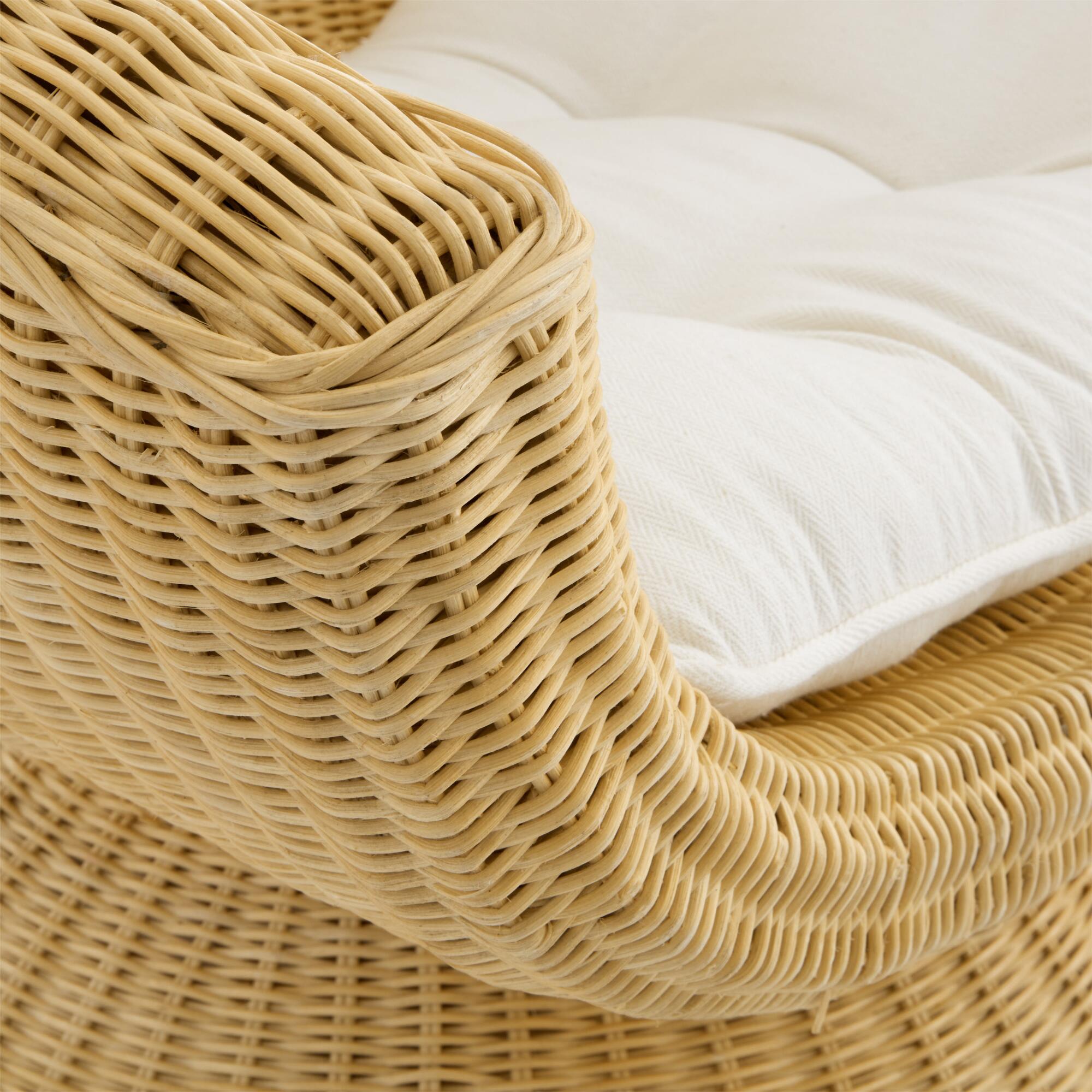 Nikita Rattan Swivel Chair With Cushion