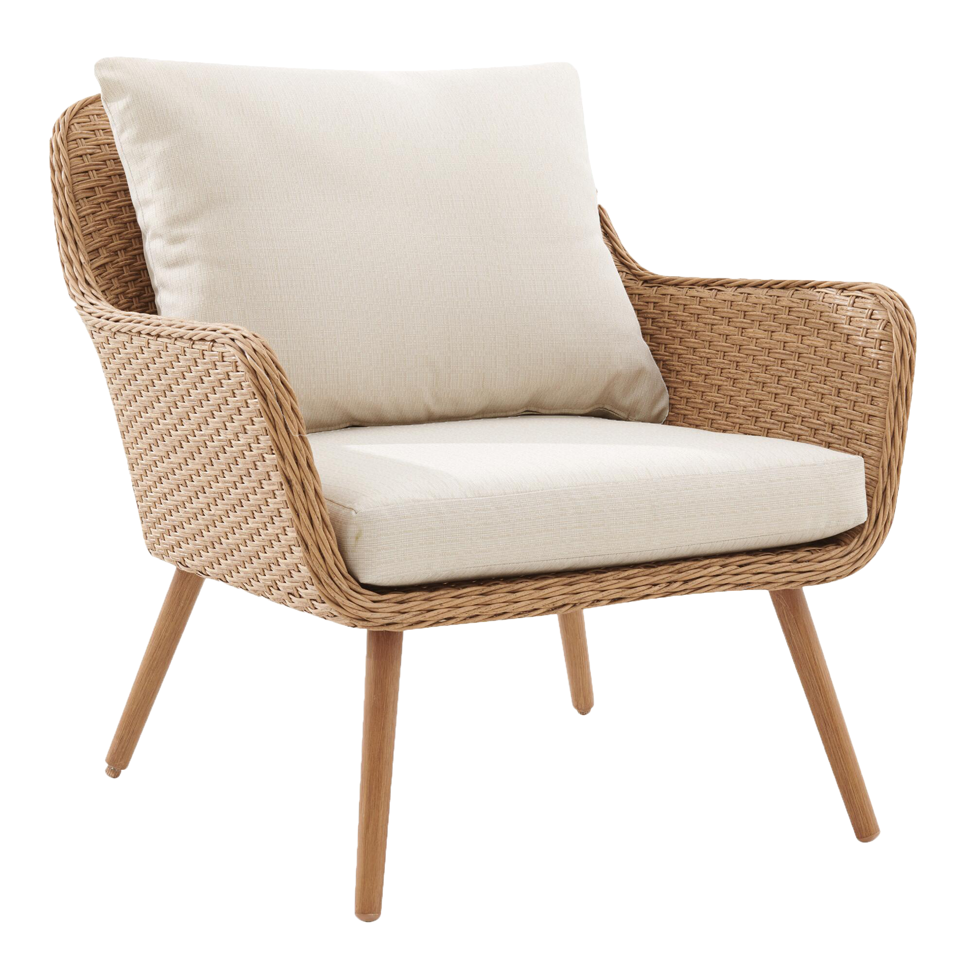 Simona Oatmeal All Weather Wicker Outdoor Chair Set Of 2