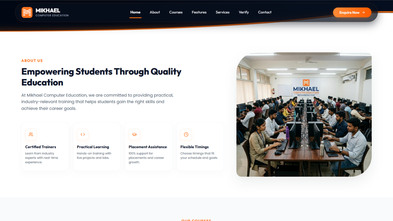 Mikhael Education App Interface - Form Details