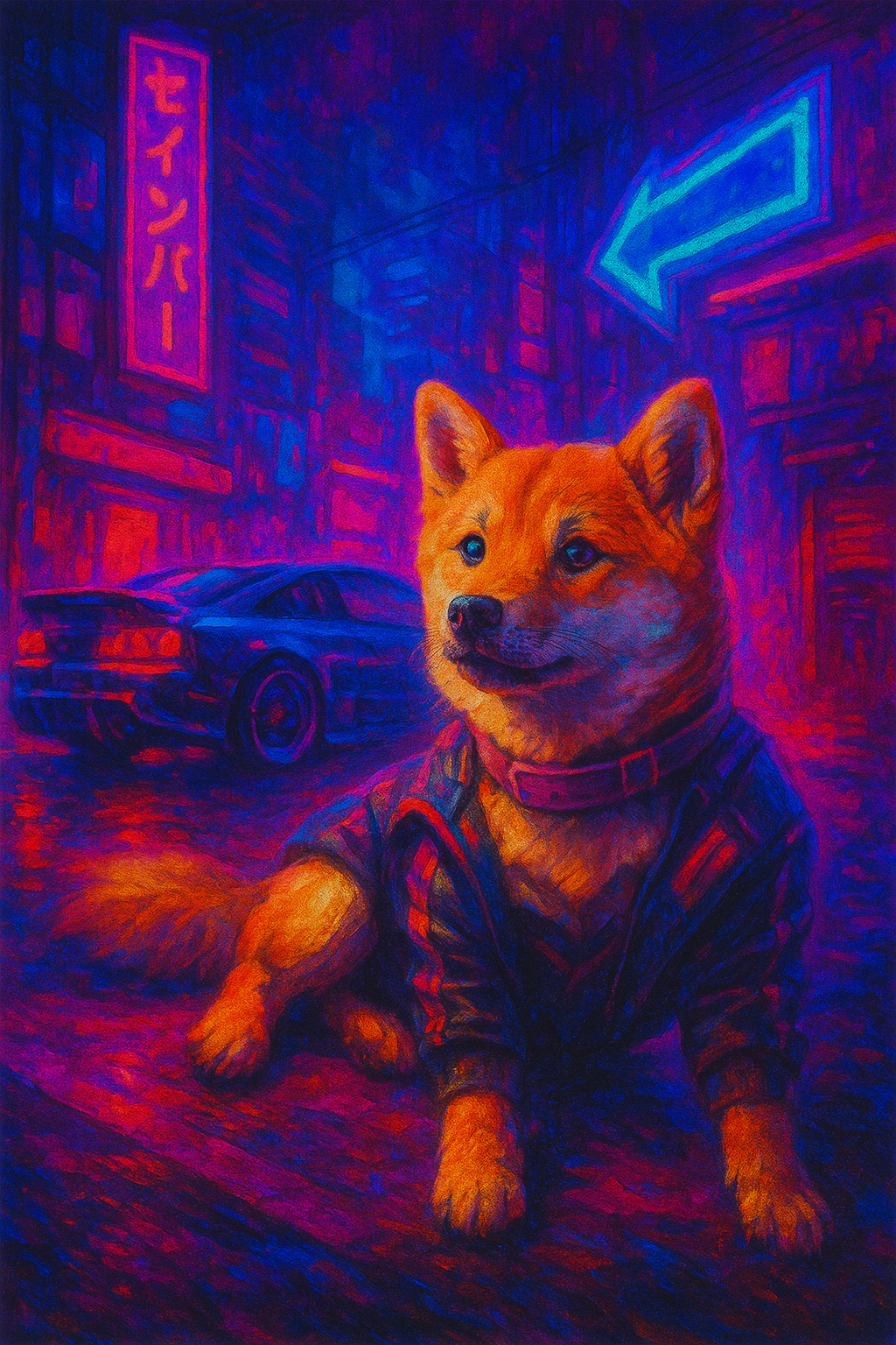Street Racer & Neon Background Style