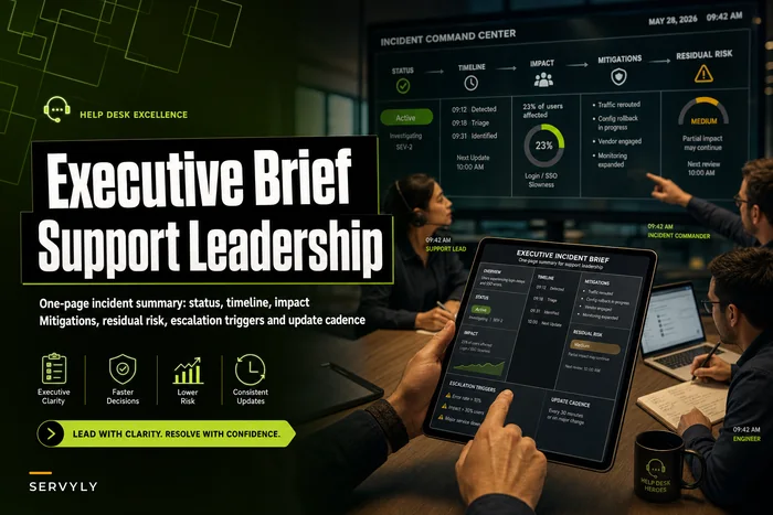 Executive Incident Brief Template for Support Leadership