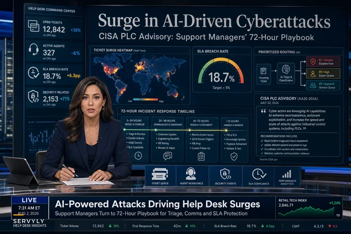 Surge in AI‑Driven Cyberattacks and the CISA PLC Advisory: A Support Manager’s Playbook for Incident Triage, Customer Communications, and SLA Protection