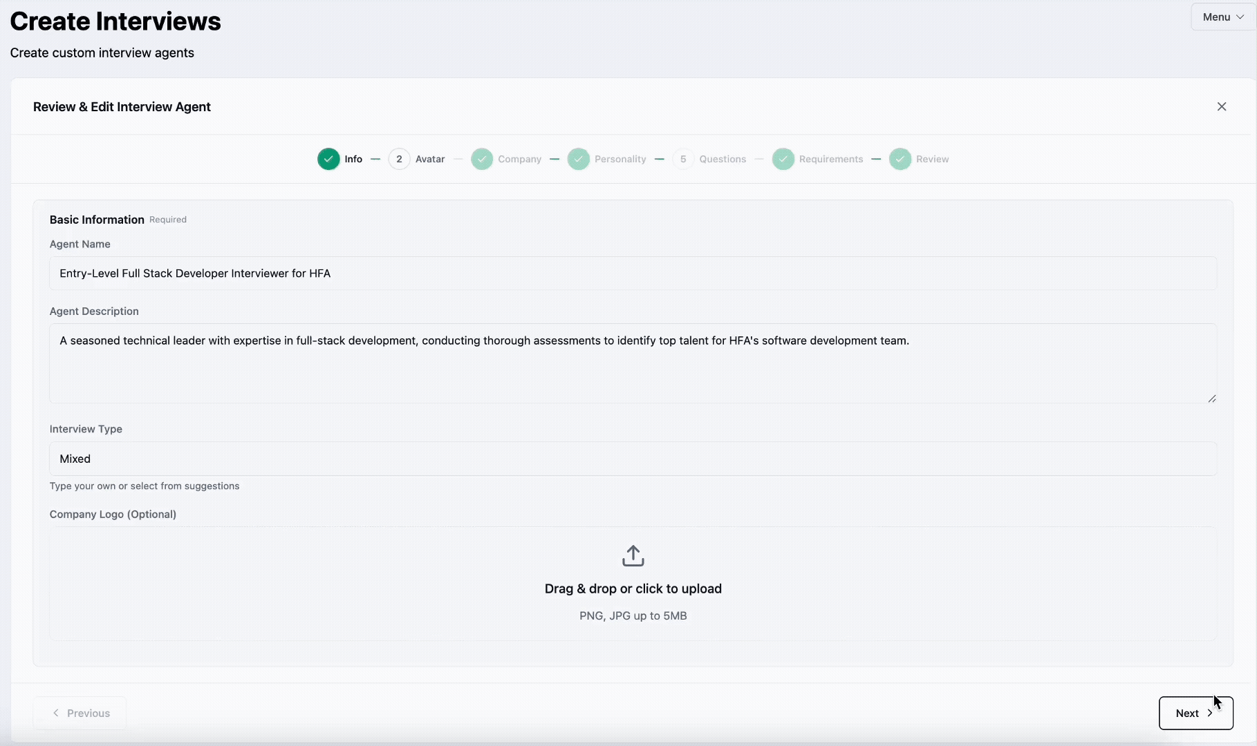 Build your AI interviewer.