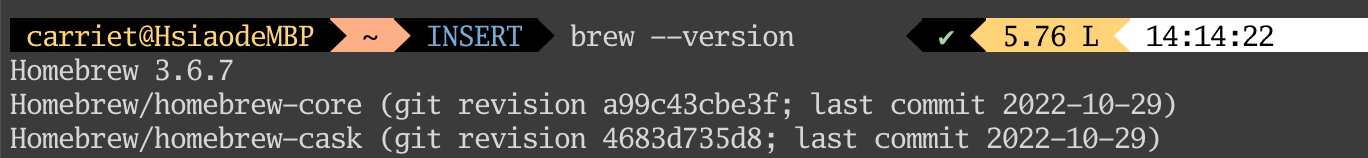 // 終端機 Homebrew 版本號