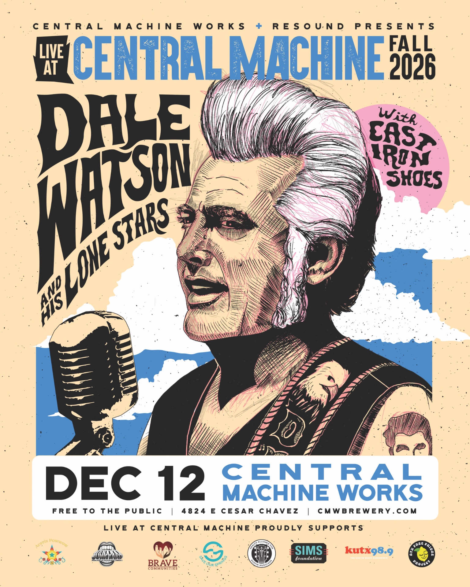 Poster for Dale Watson w/ Cast Iron Shoes in Austin