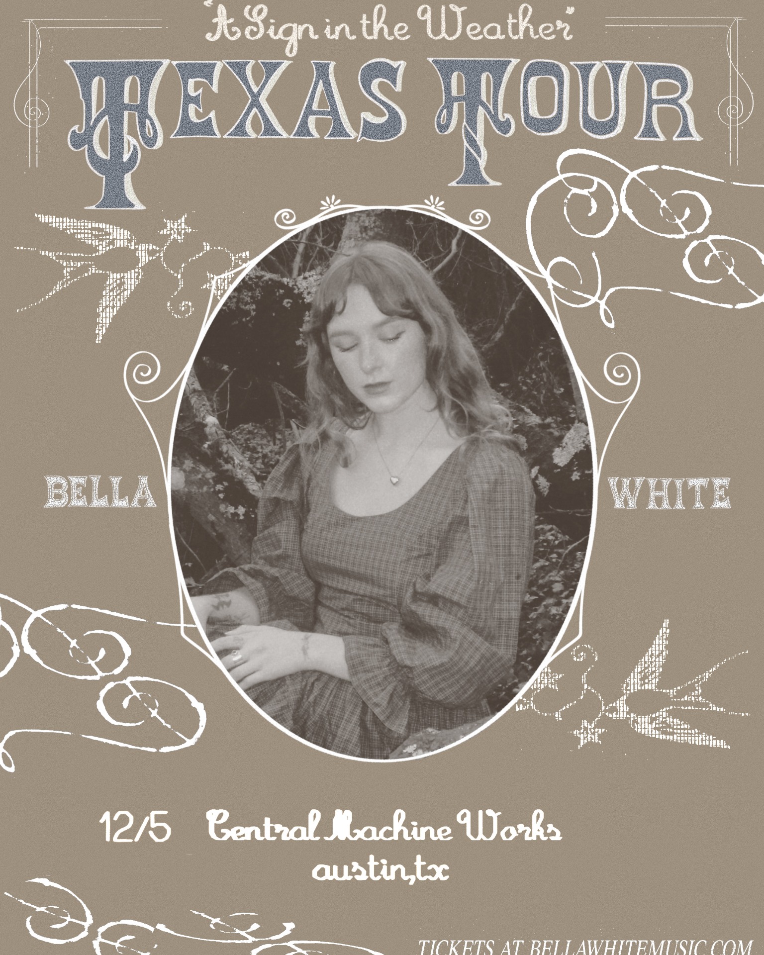 Bella White - "A Sign of the Weather" Texas Tour Austin concert poster