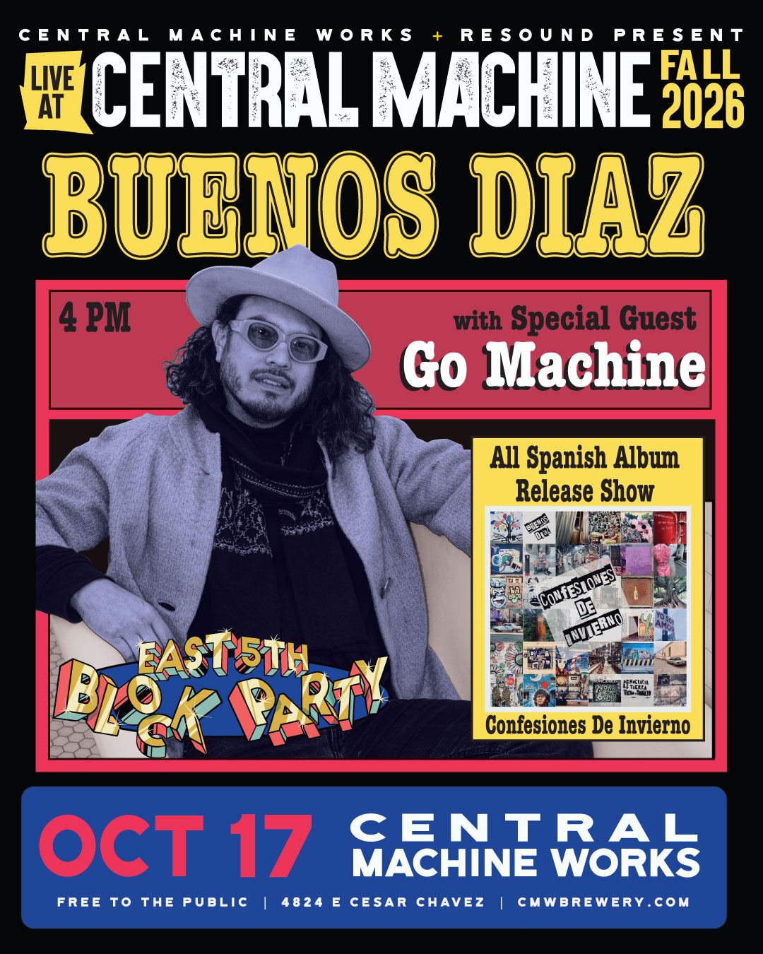 Buenos Diaz w/ Go Machine Austin concert poster