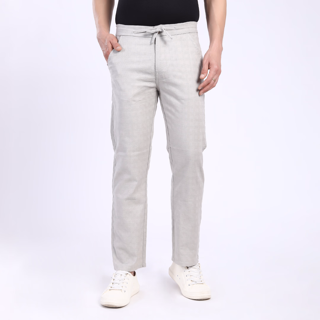 Men’s Breathable Linen Blend Trousers (hover view)
