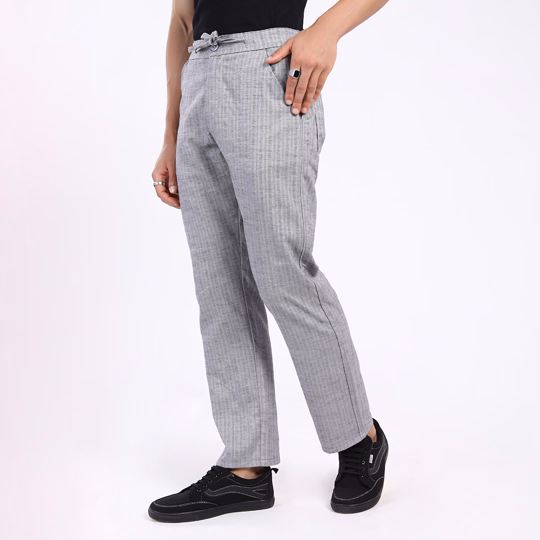 Linen Trousers for Men with Adjustable Waist (hover view)