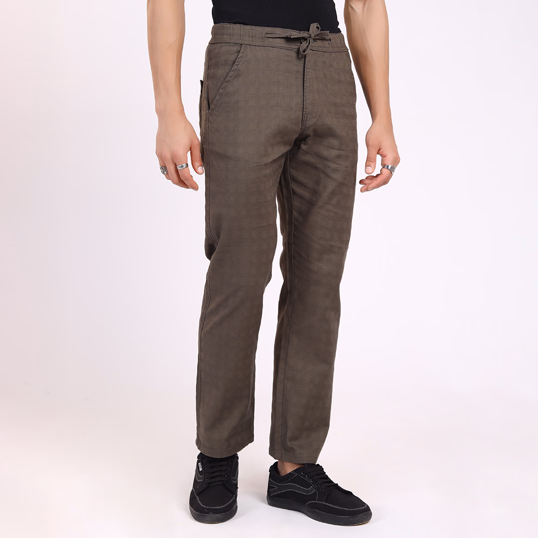 Linen Textured Comfort Pants – Elevated Fit for Everyday Sophistication