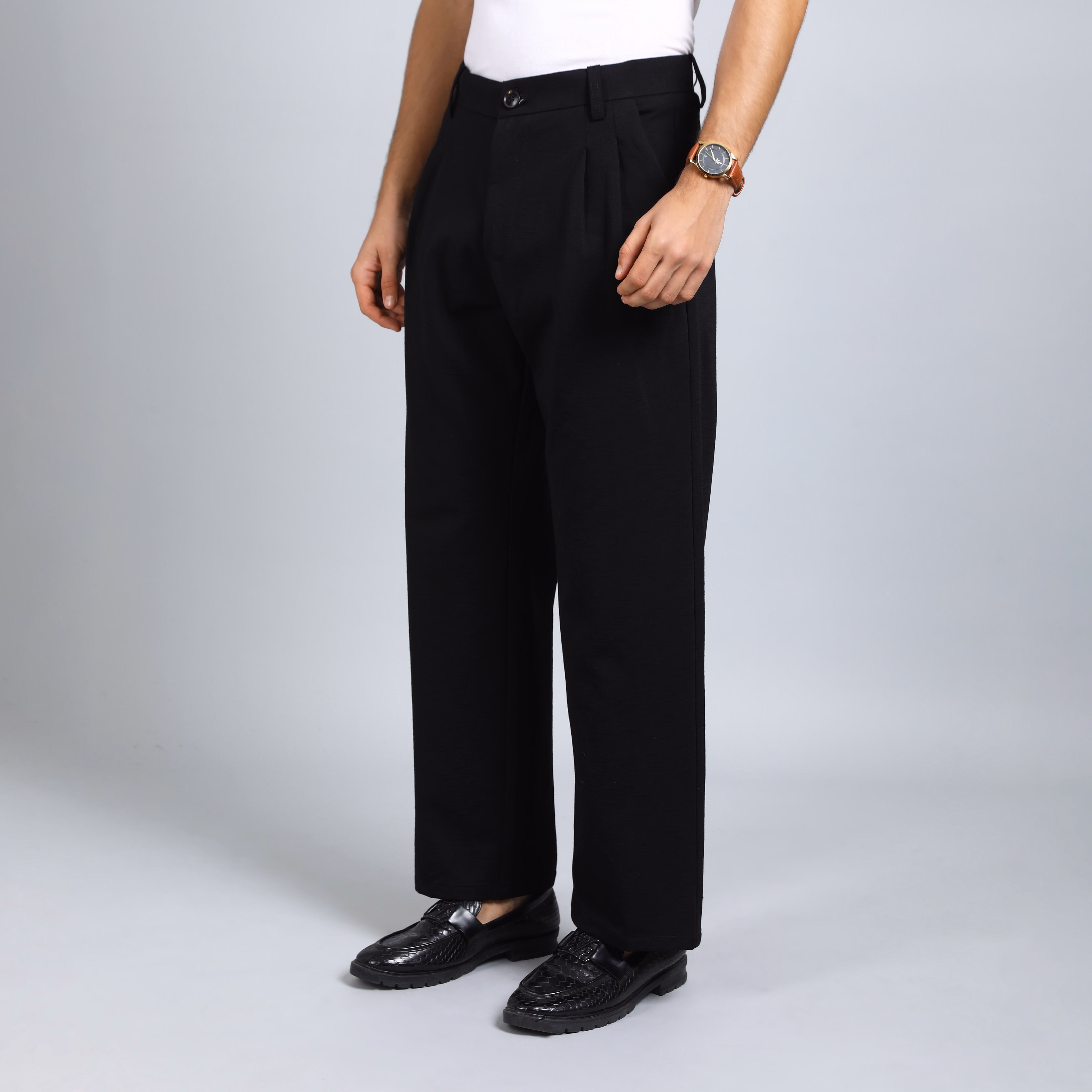 Korean Style Relaxed Fit Tapered Pants for Men – Casual, Sleek & Versatile Bottomwear (hover view)