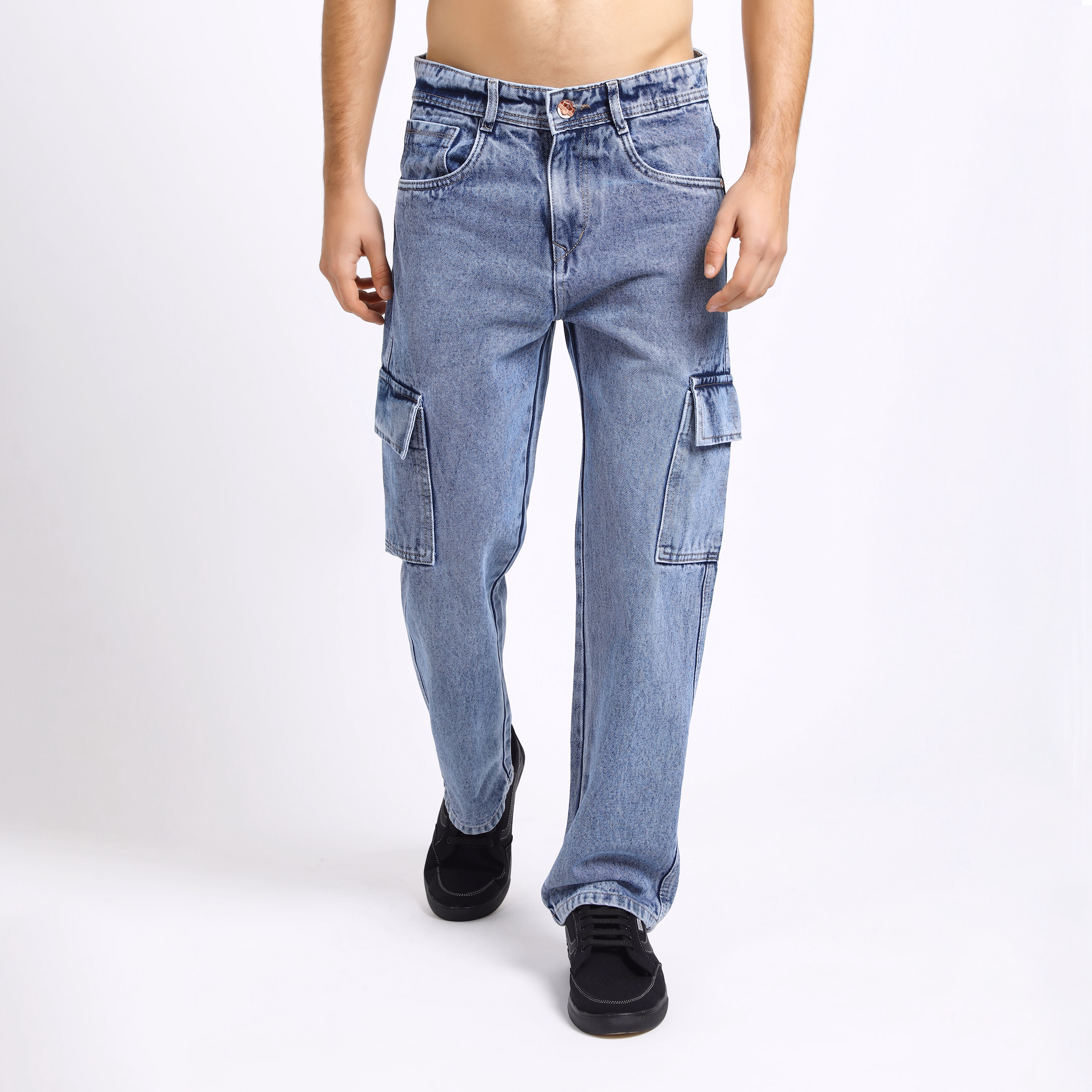 Denim Cargo Jeans – Built for Comfort, Styled for the Streets (hover view)