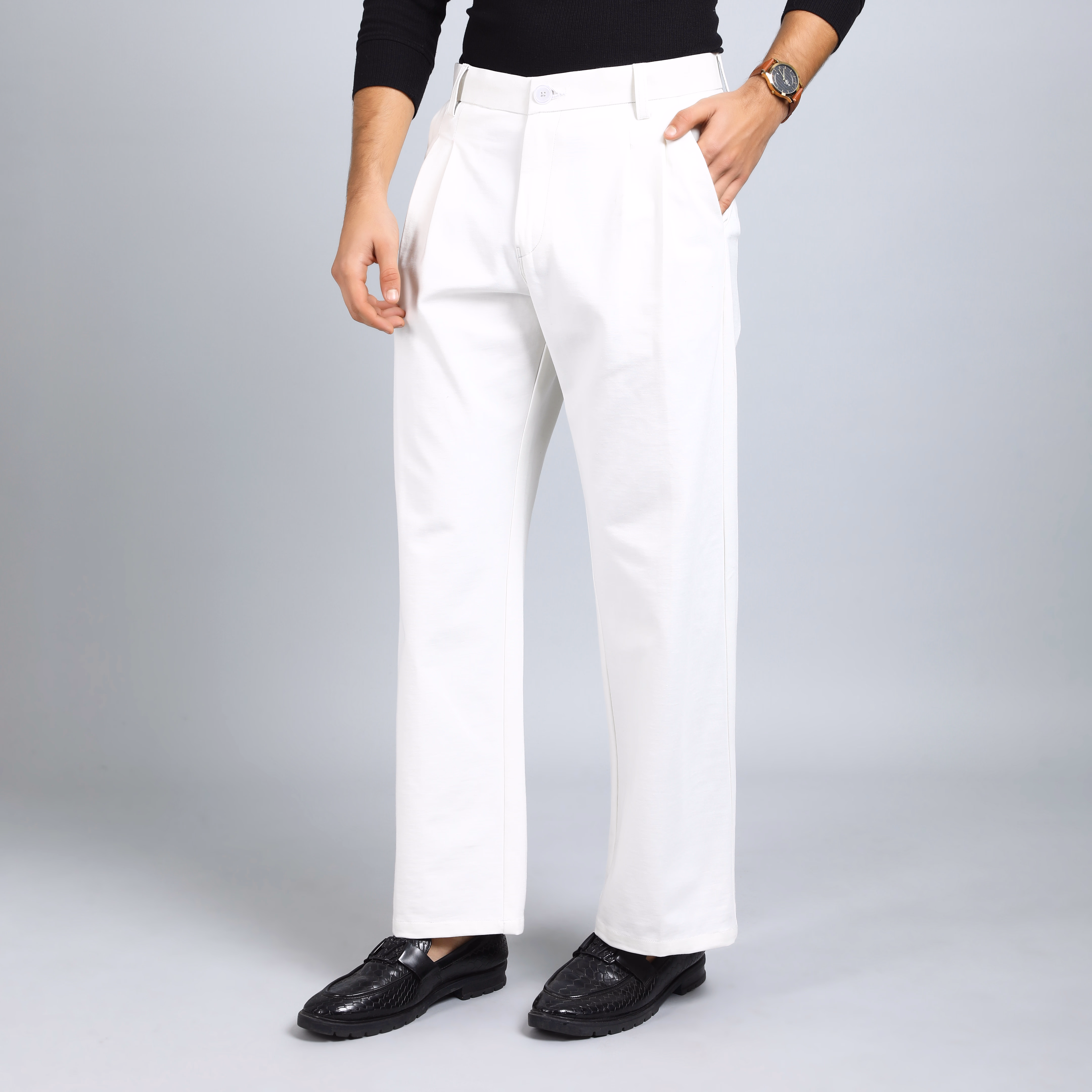 Trendy Korean Relaxed Pants for Men – 4-Way Stretch & Breathable Fabric