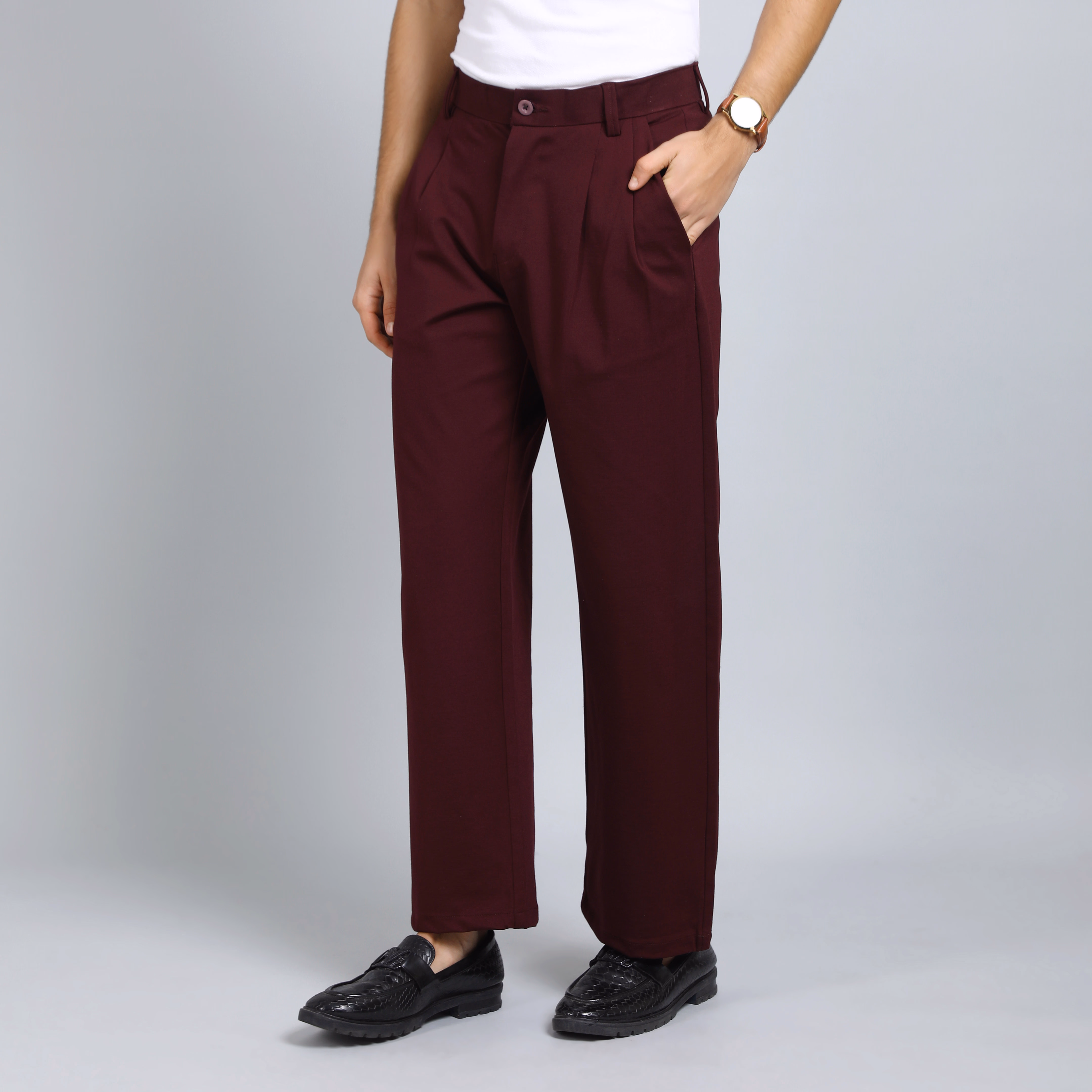 Korean Style Relaxed Fit Tapered Pants for Men – Stretchable, Breathable & Stylish (hover view)