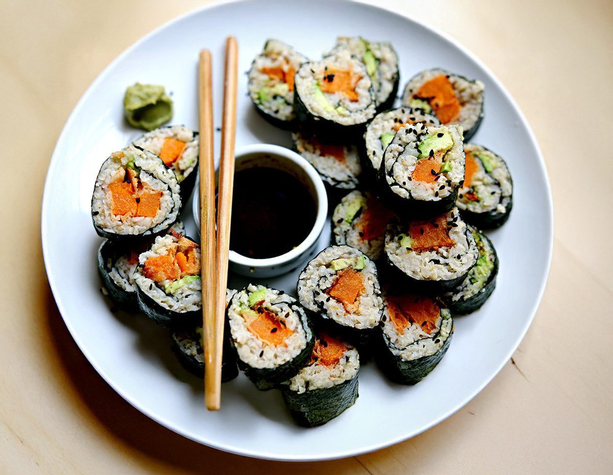 Sweet Potato Tempura Sushi | High Carb Hannah
