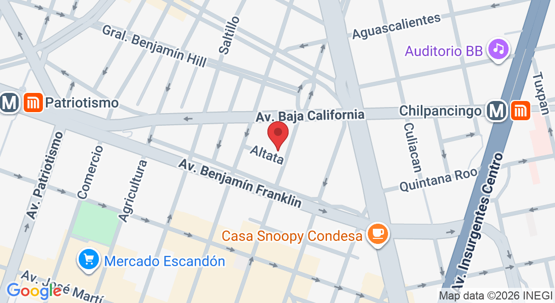 Altata 51, Hipódromo, Cuauhtémoc, 06100 Ciudad de México, CDMX, México