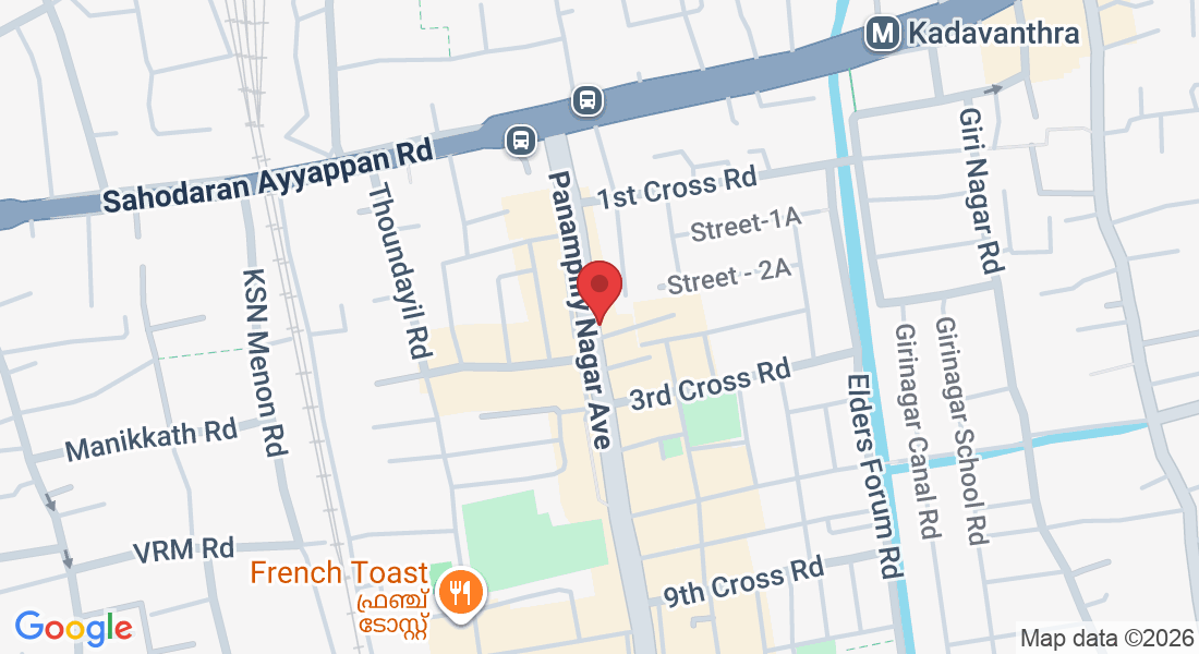 28/93A, Main Avenue, near DDRC SRL corporate office, Manorama Junction, Panampilly Nagar, Kochi, Kerala 682036, India