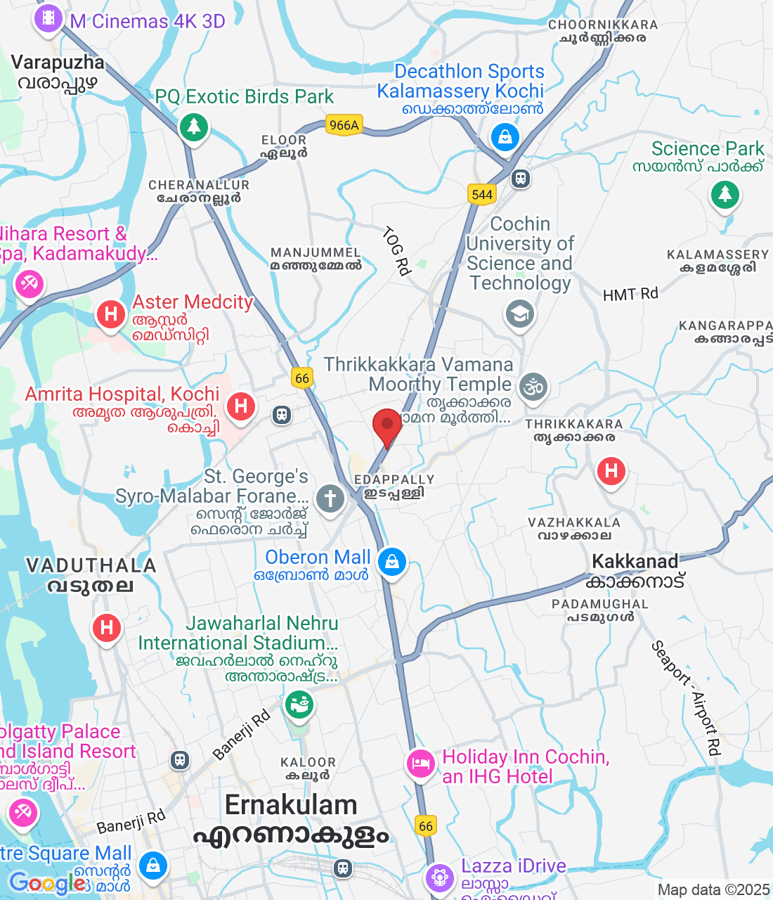 Metro Pillar Number 381, MI Arcade, 4th Floor, Toll Junction, Unnichira, Koonamthai, Edappally, Kochi, Kerala 682024, India
