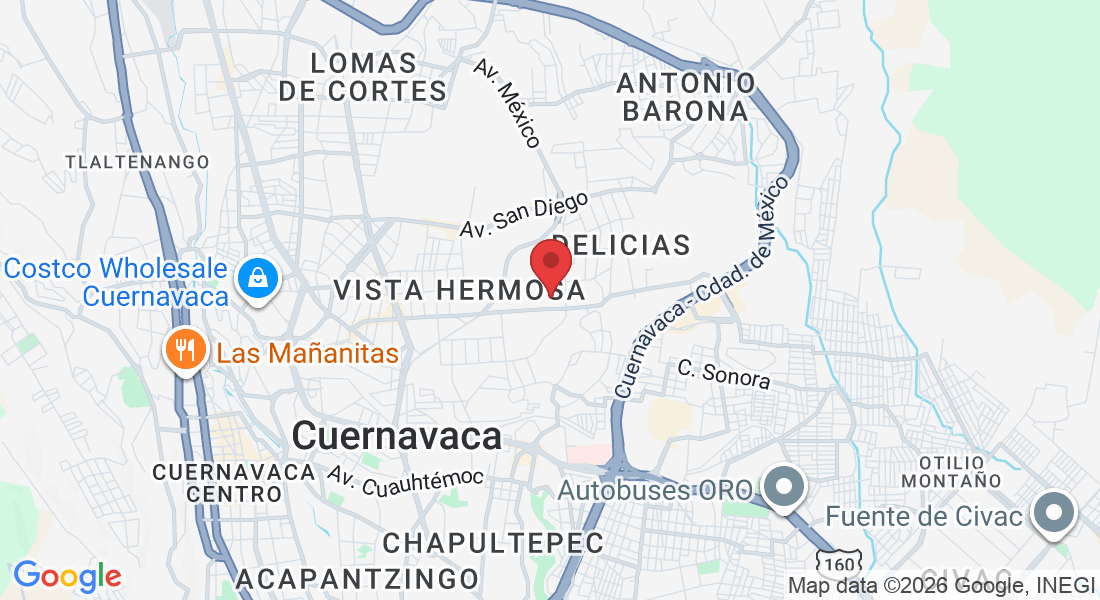 Av Río Mayo 1207, Col:, Vista Hermosa, 62290 Cuernavaca, Mor., México