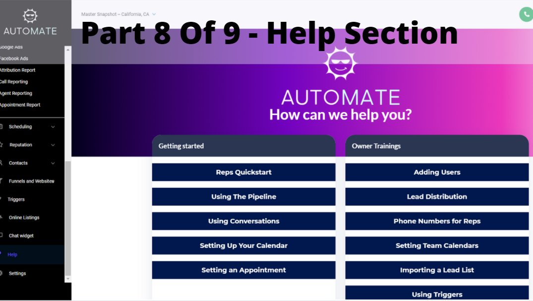 Help Section