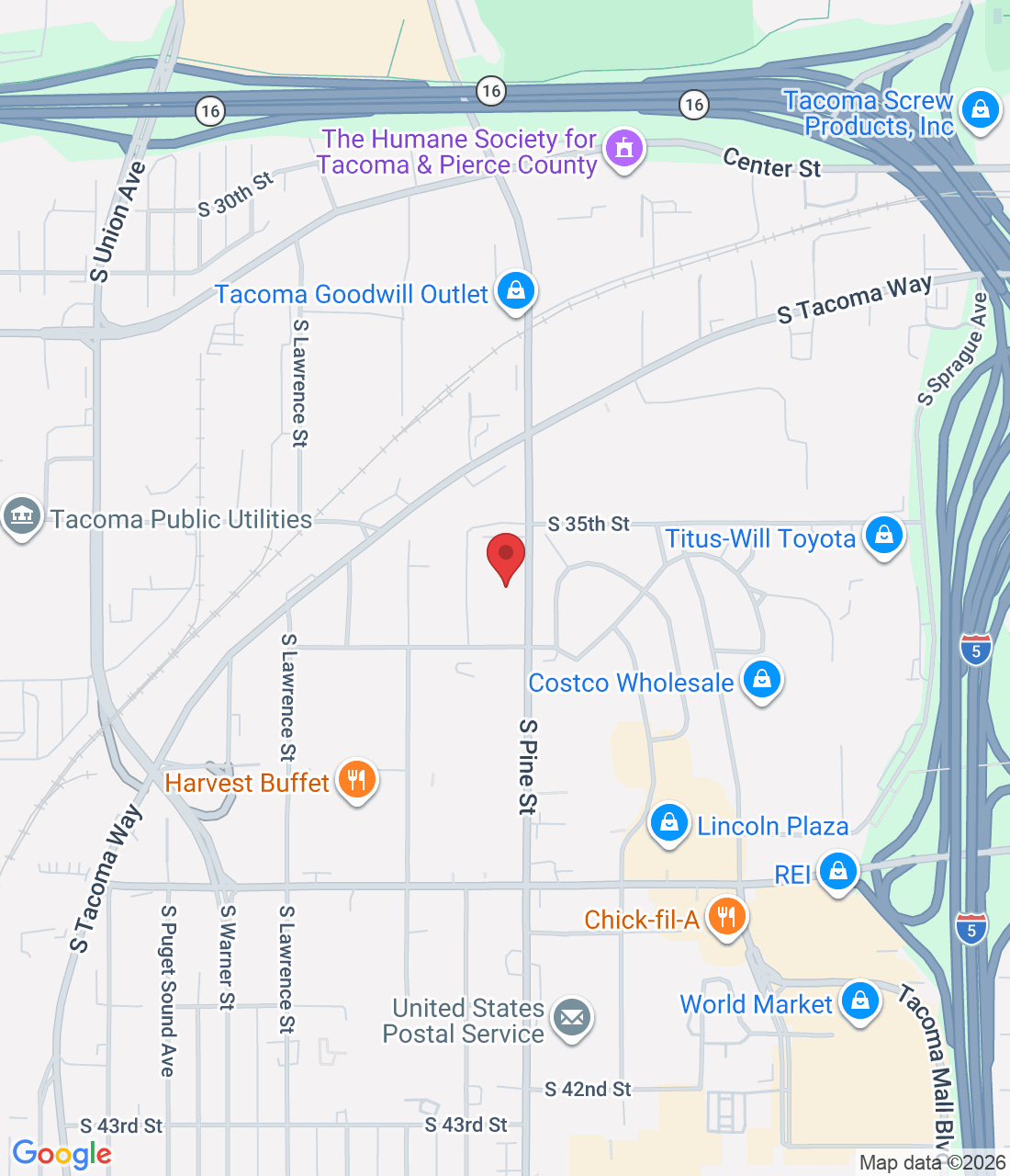 3520 S Pine St, Tacoma, WA 98409, USA