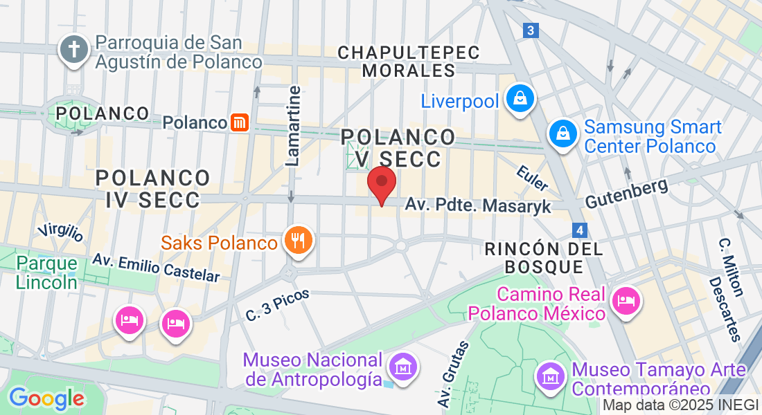 Av. Pdte. Masaryk 134-int 402, Polanco, Polanco V Secc, Miguel Hidalgo, 11560 Ciudad de México, CDMX, Mexico