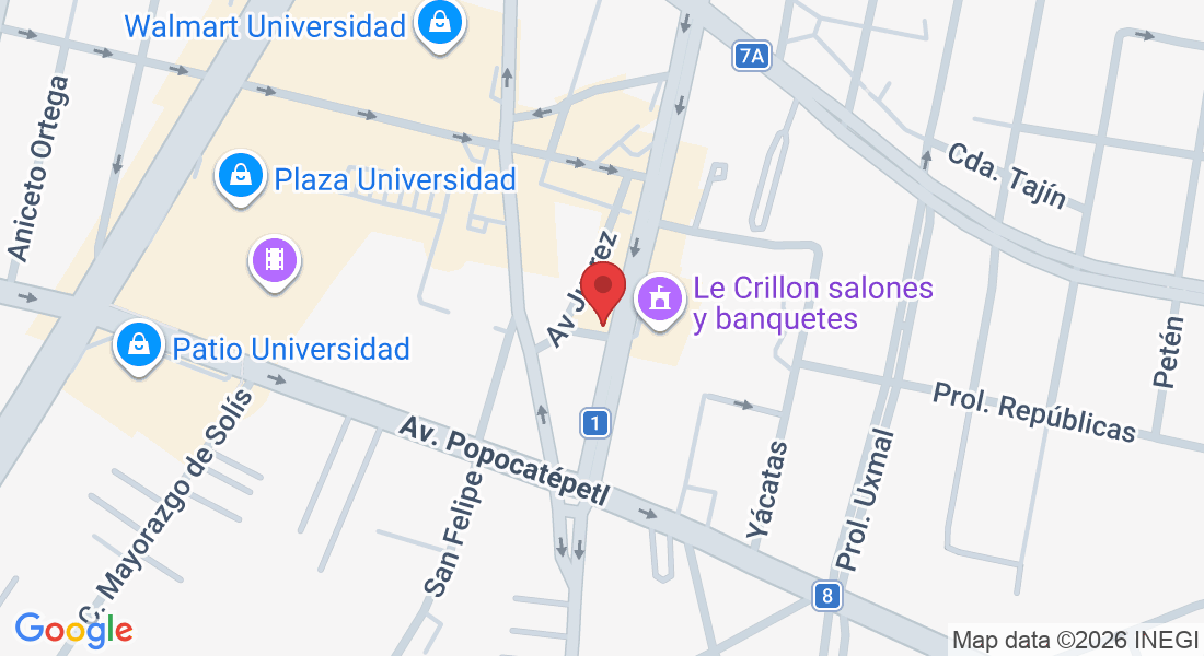 Av. Cuauhtémoc 1441, Col del Valle Centro, Benito Juárez, 03100 Ciudad de México, CDMX, México