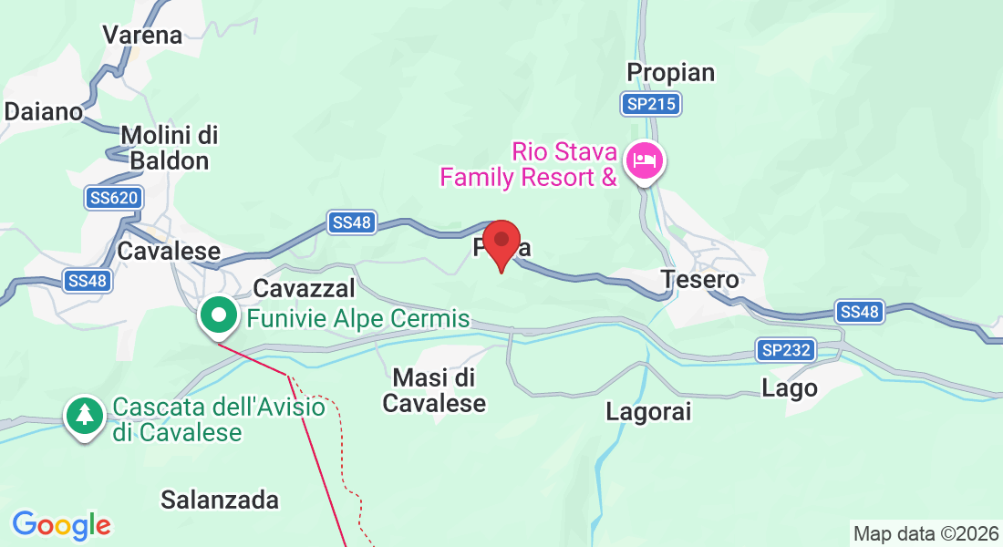 Località Piera, 13, 38038 Tesero TN, Italia