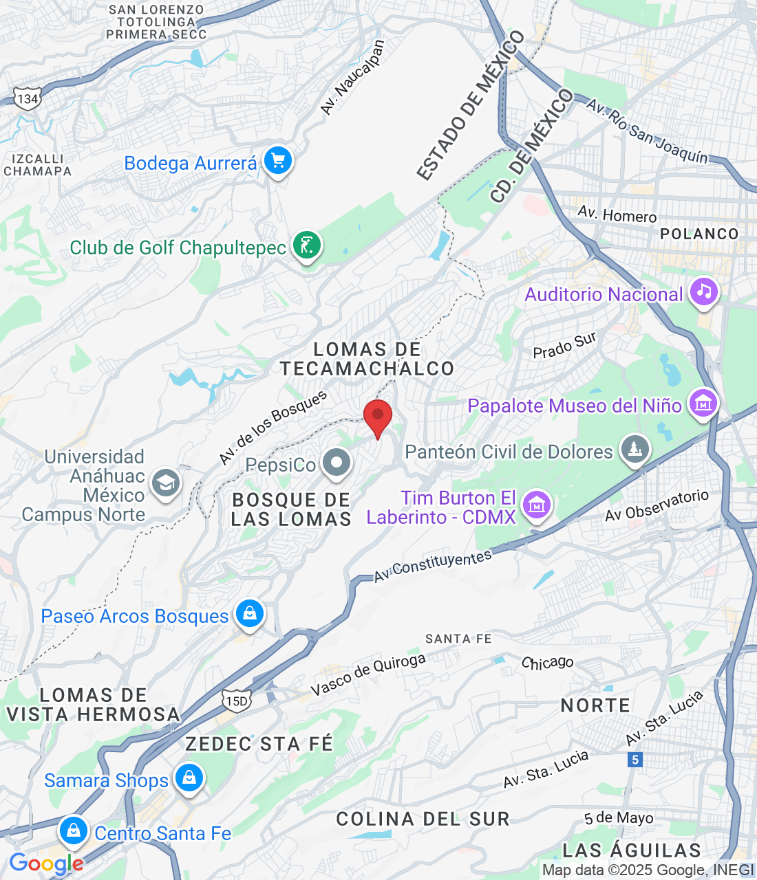 Bosque de Fresnos 15, Bosque de las Lomas, Miguel Hidalgo, 11700 Ciudad de México, CDMX, México