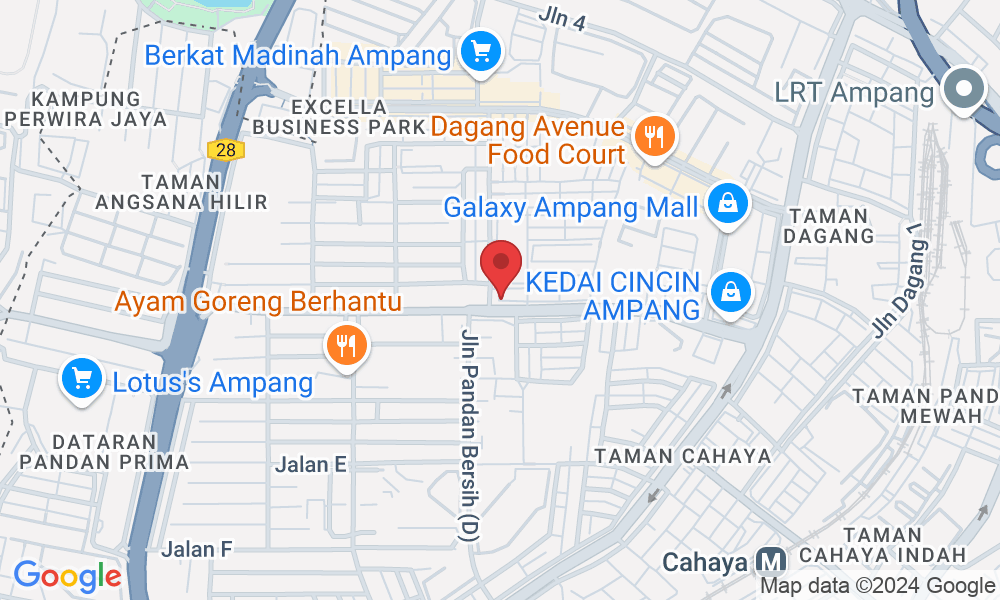 No 1-1-1, Blok 1, City Garden Commercial Centre, Jalan Nirwana, Taman Nirwana, 68000 Ampang, Selangor, Malaysia