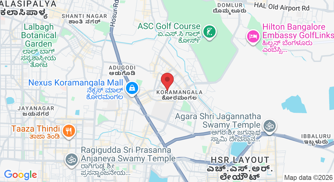 11, 5th Cross Rd, KHB Colony, 6th Block, Koramangala, Bengaluru, Karnataka 560095, India