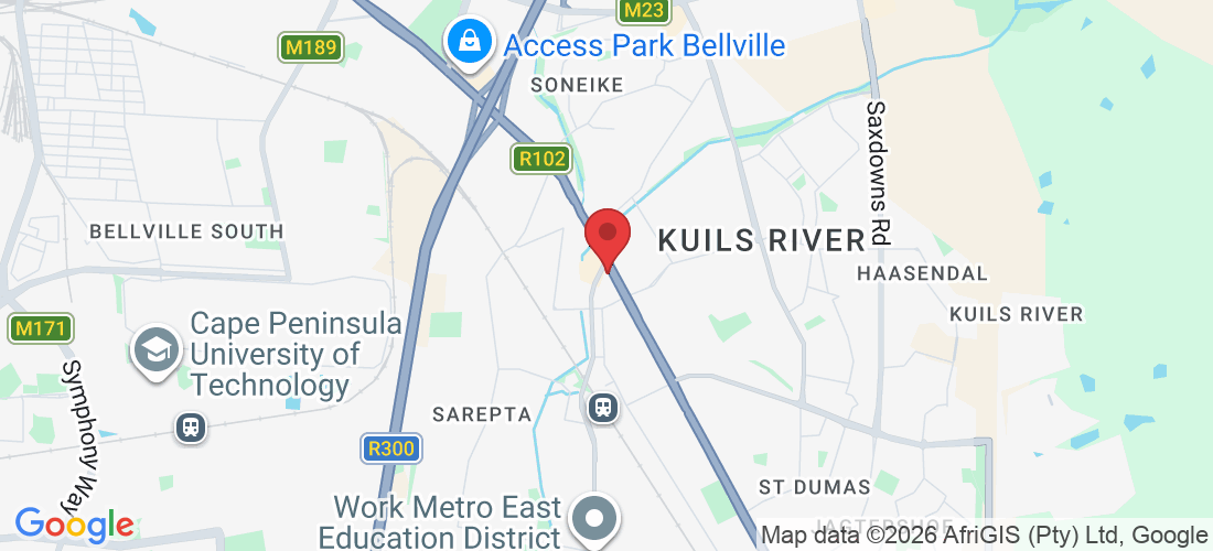 Shop 27 Shoprite Ctr, Van Riebeeck Rd, Kuils River Ind, Kuils River, Cape Town, 7580, South Africa