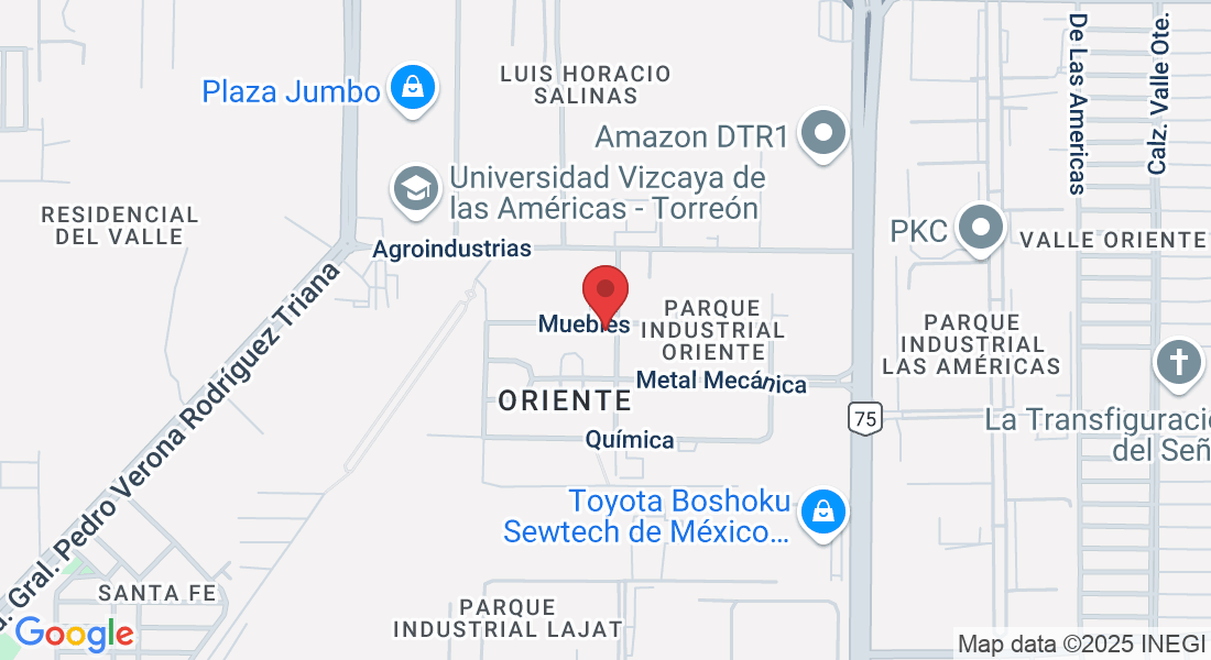 Muebles 305, Oriente, Parque Industrial Oriente, 27272 Torreón, Coah., México