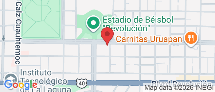 Av. Juarez 1822-Oriente, Tercero de Cobián Centro, 27000 Torreón, Coah., México