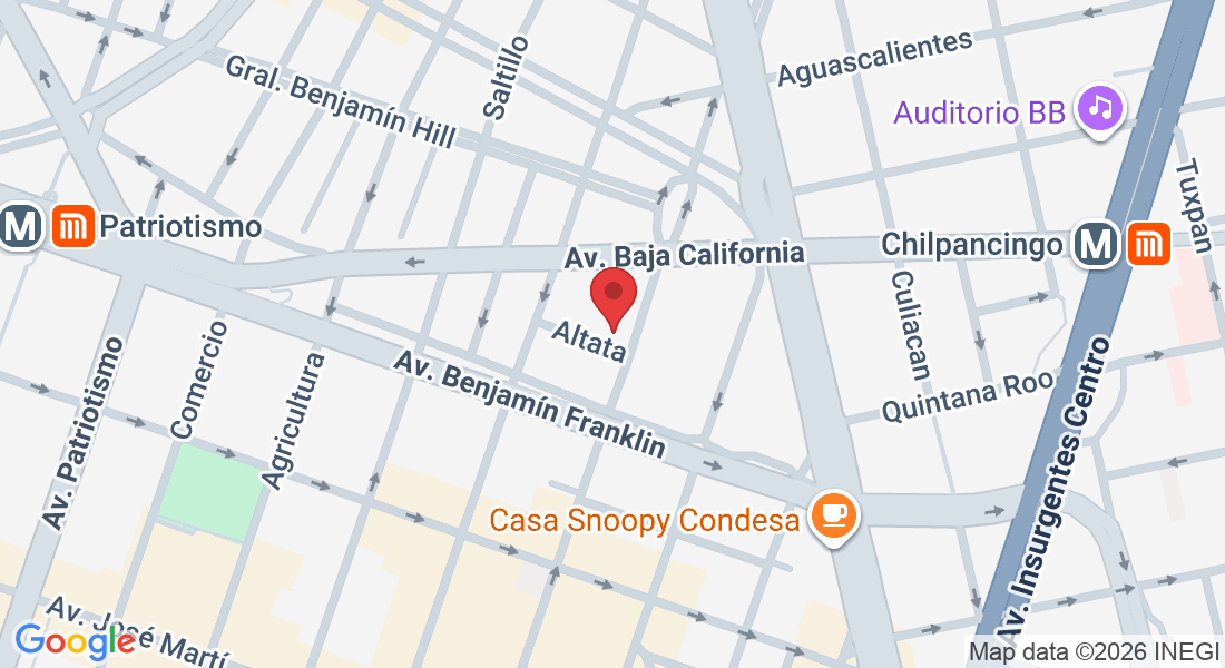 Altata 51, Hipódromo, Cuauhtémoc, 06100 Ciudad de México, CDMX, México
