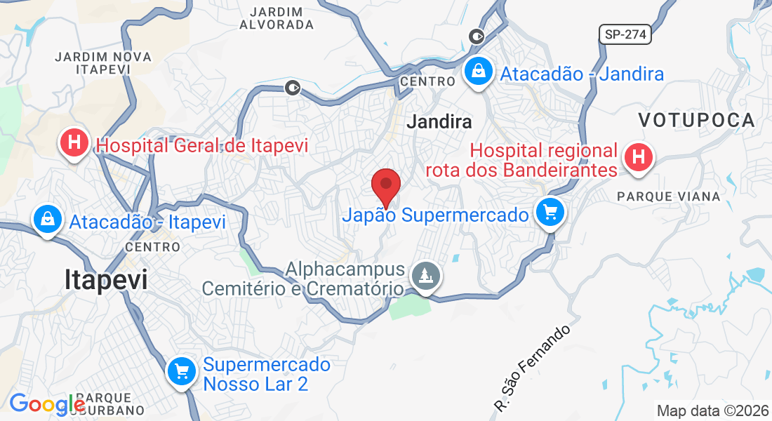 R. Odorico Paraguassú, 142 - Mirante de Jandira, Jandira - SP, 06631-050, Brasil