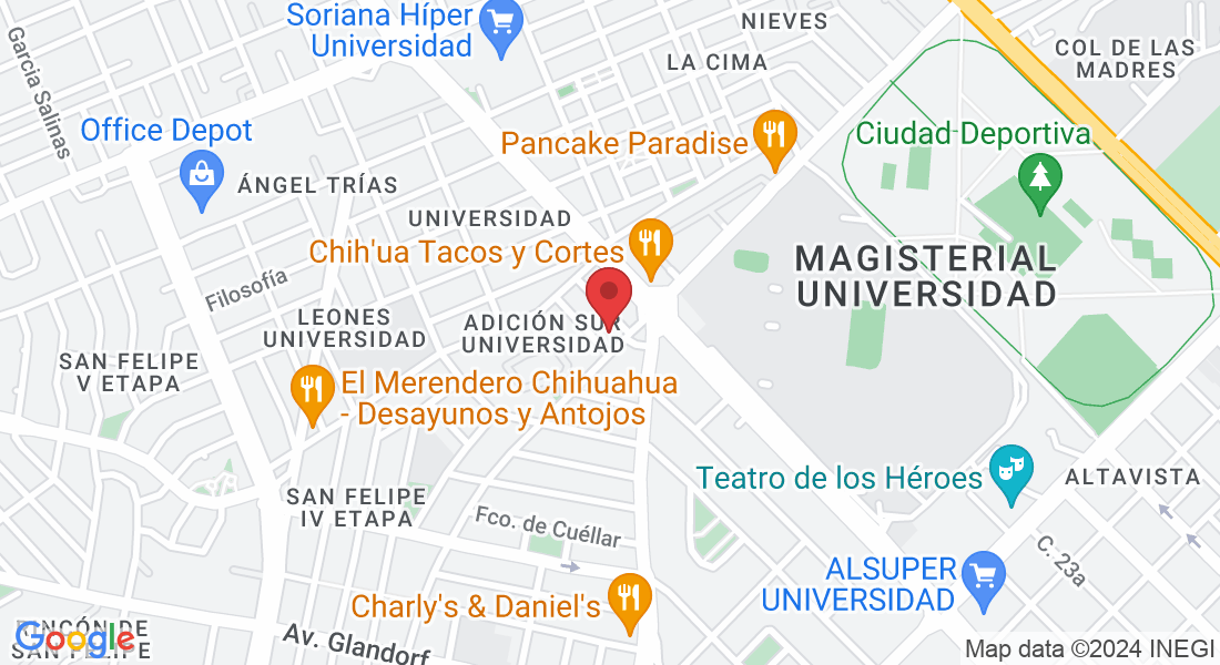 Fernando de Borja 913, Adición Sur Universidad, 31203 Chihuahua, Chih., México