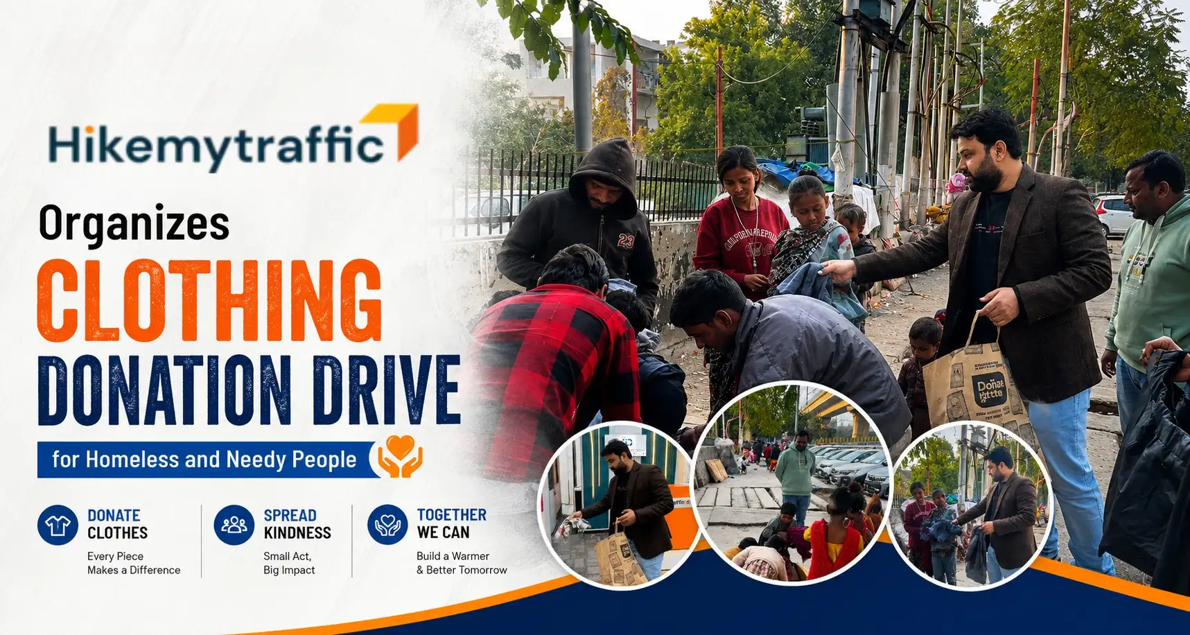 HikeMyTraffic Clothing Donation Drive for Homeless Support