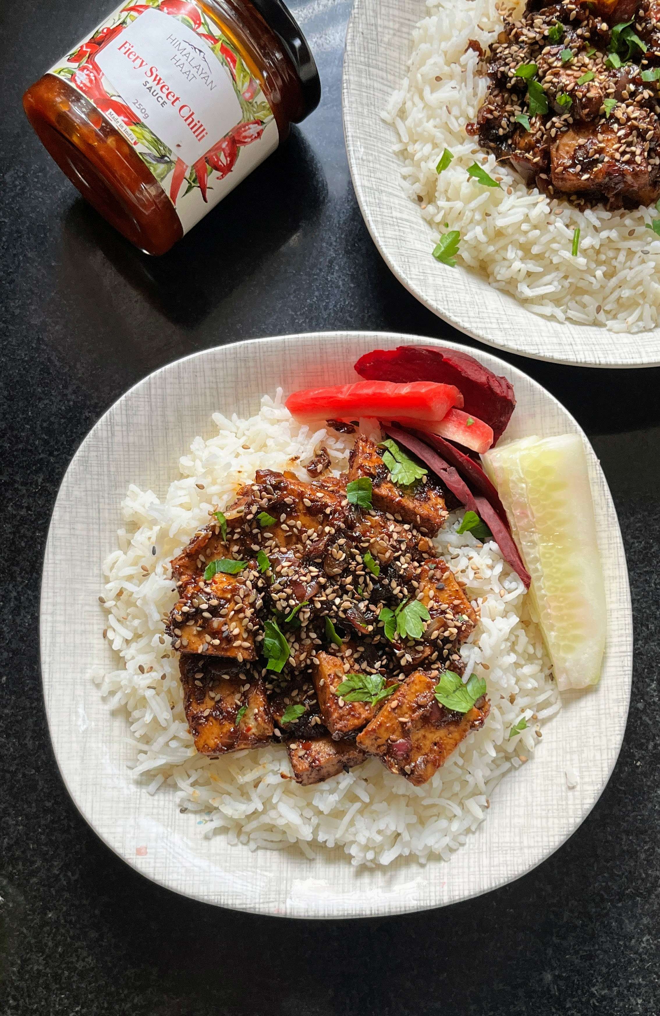 Sweet Chilli Paneer or Tofu Rice Bowl