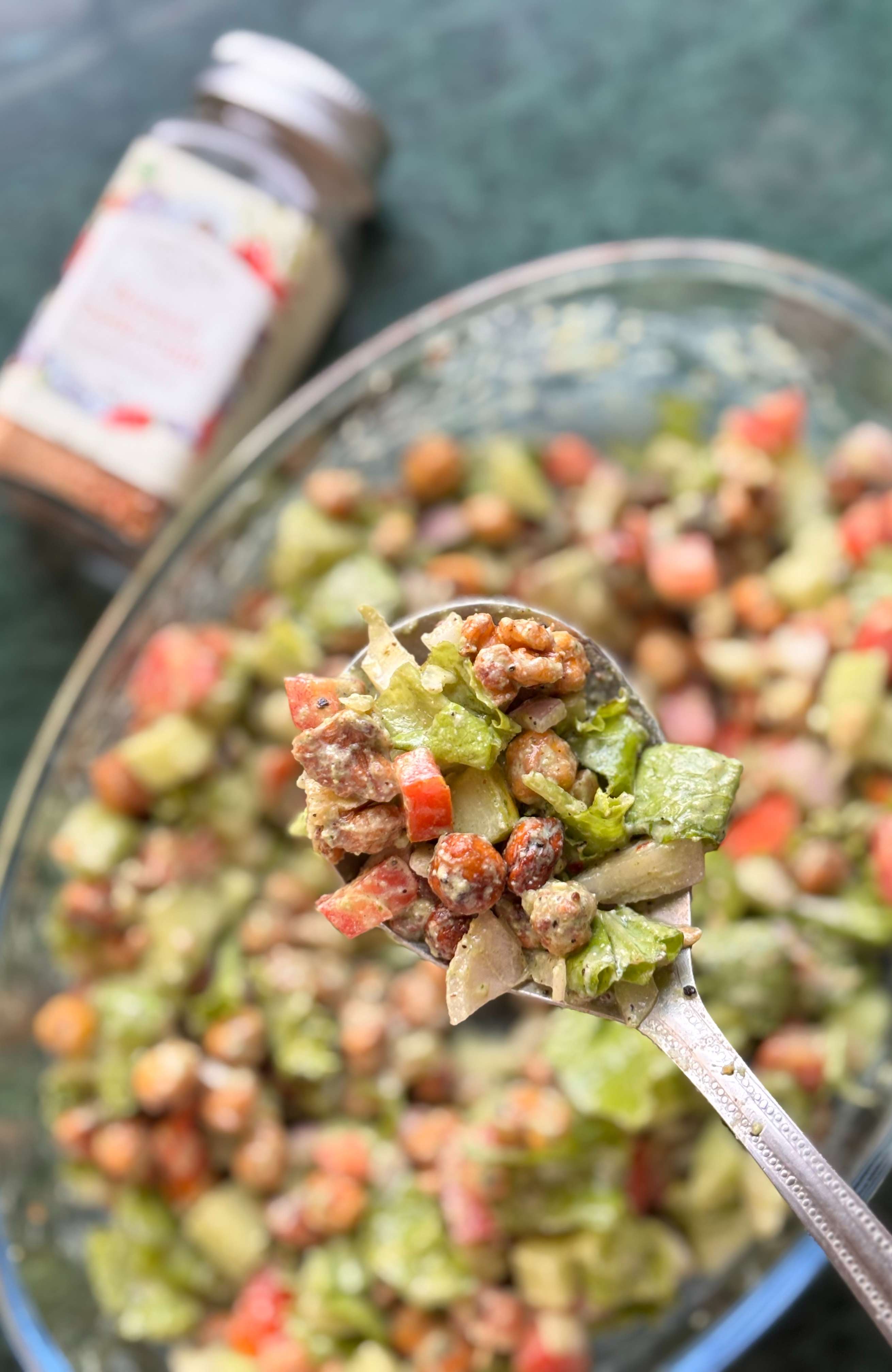 Roasted Chickpea Salad with Paneer Dressing