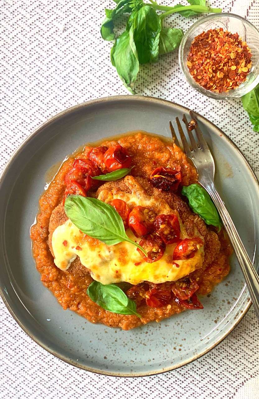Chicken Parmigiana with Tomato Basil Sauce