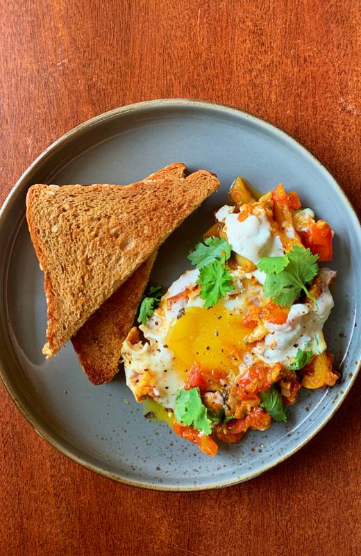Spicy Shakshuka with Sour Cream