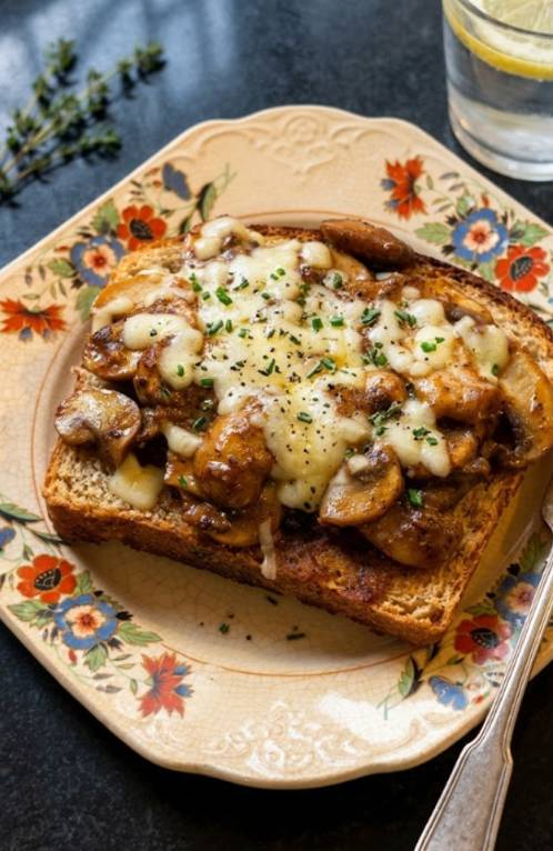 Creamy Saucy Mushroom Toast