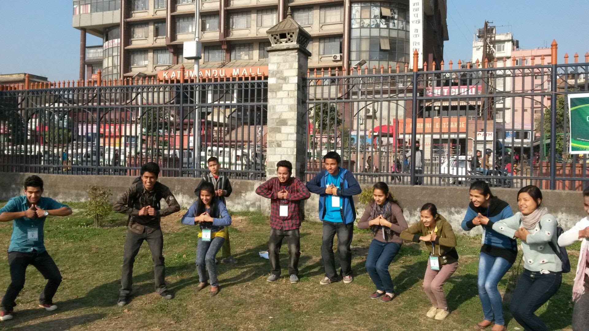 Participant in a team building exercise at Tudikhel